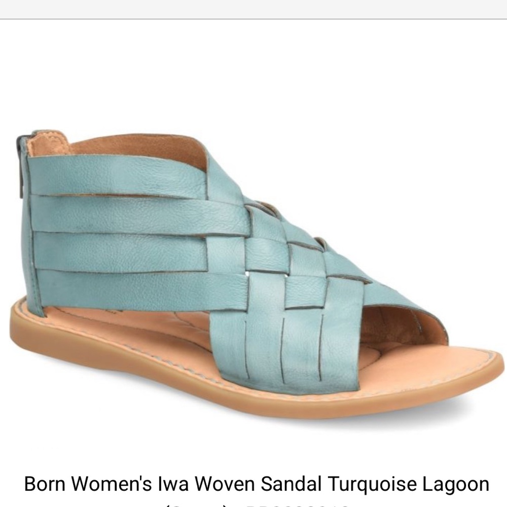 Born Women's Iwa Woven Sandal - Turquoise size 10 leather